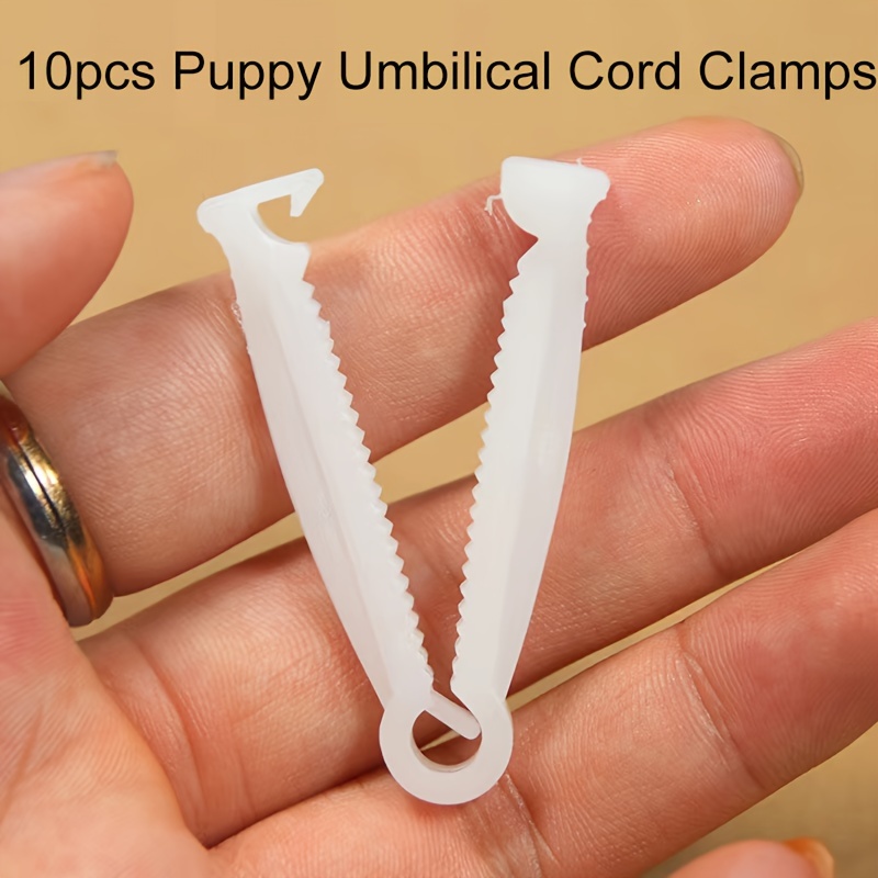 10pcs Cord Clamps For New-born Dogs, Whelping Clamp, Cord Ties For Pets