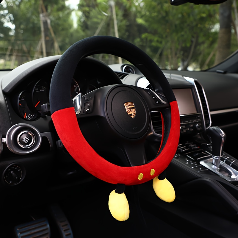 

Universal 15-inch Plush Steering Wheel Cover, Anti-slip, Round Car Grip, Interior Accessory, With Ideal For Christmas, New Year, Birthday, Valentine's Day Gifts