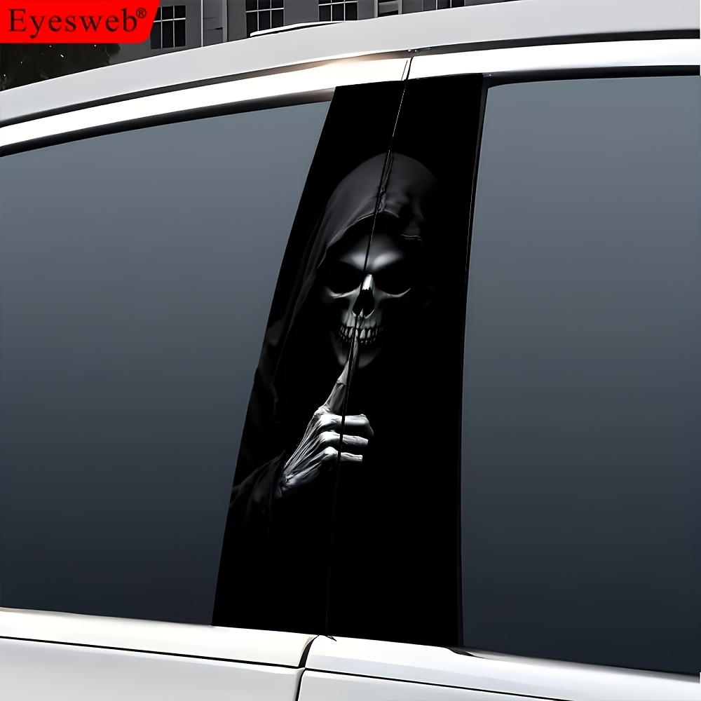 Image of 2-pack High- Stickers | "shhh" Door Pillar Sticker, Self-adhesive Waterproof Vinyl Semi--pillar Protection Film, Suitable For B-pillar Exterior Additions - 2d Pattern By