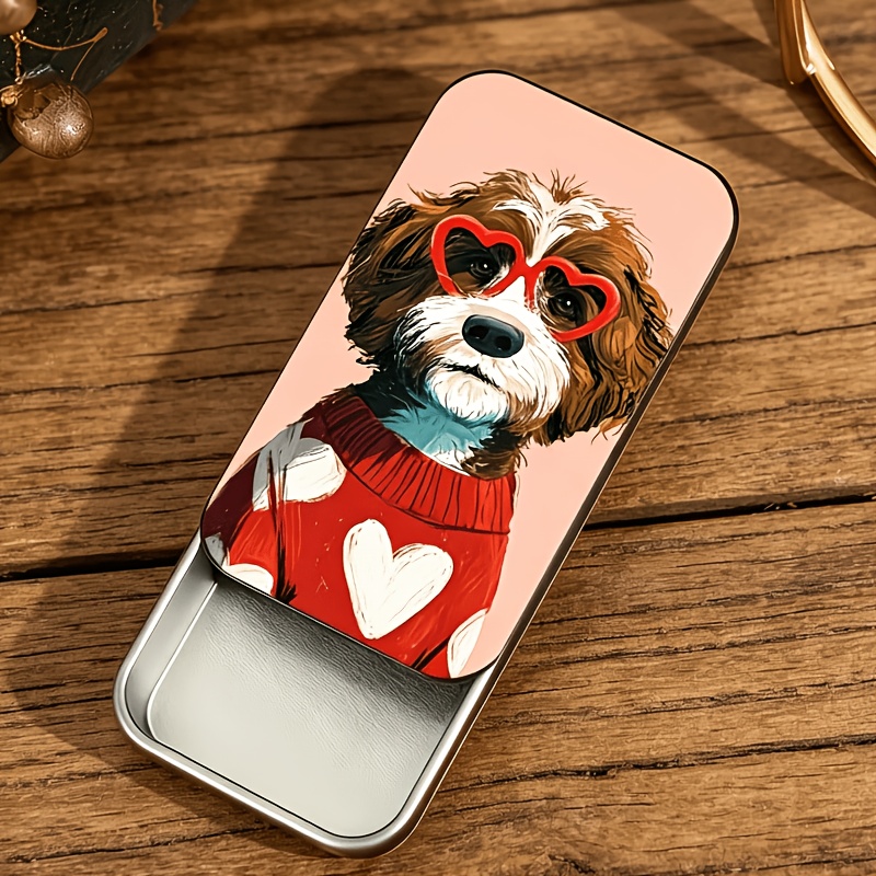 TEMU de cerillas deslizante de perro con gafas, 1 pieza – de cerillas de estilo vintage, diseño portátil, cerillas no incluidas, se puede usar como