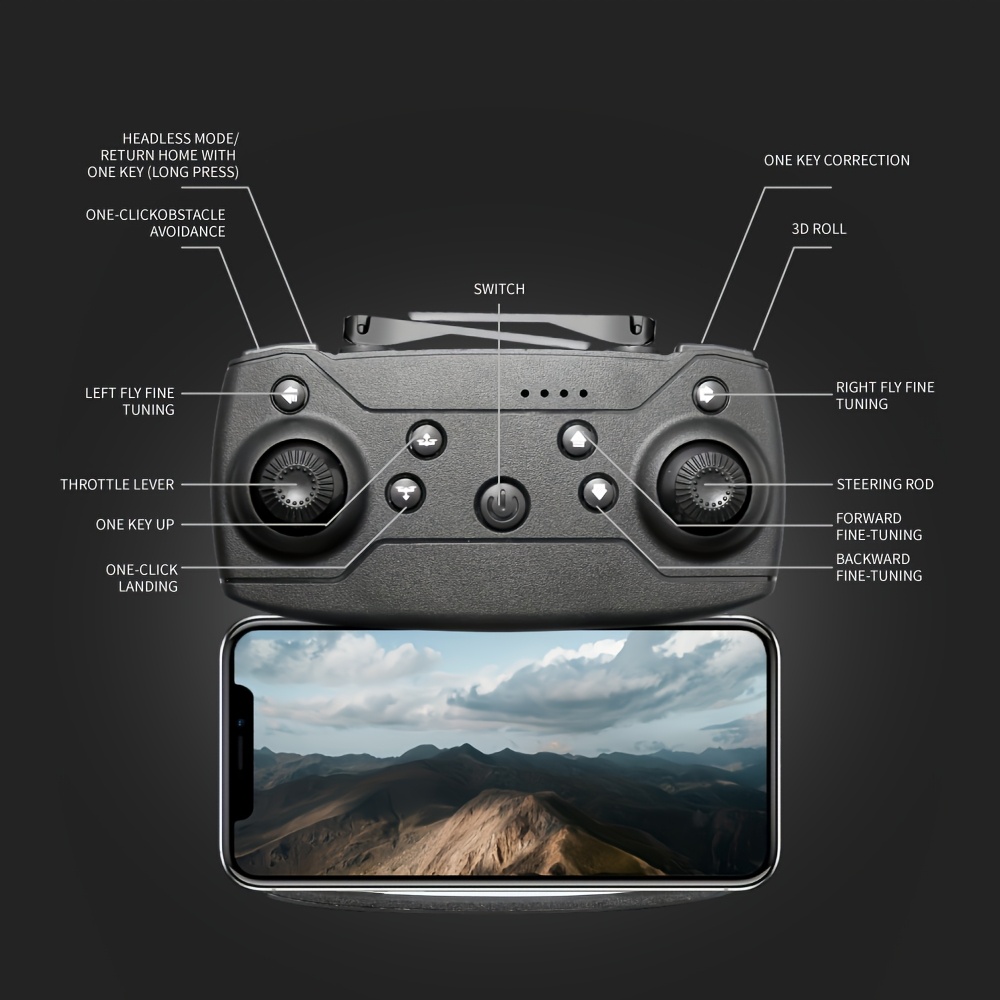 Nowy E99 Pro WiFi Dron z Podwójną Kamerą i Funkcją Utrzymywania Wysokości - Idealny dla Początkujących, Zabawa na Świeżym Powietrzu, Doskonały Prezent na Boże Narodzenie, Halloween, Dziękczynienie, Prezent Świąteczny,Przenośny Quadcopter,Płynne Sterowanie,Niezawodna Wydajność