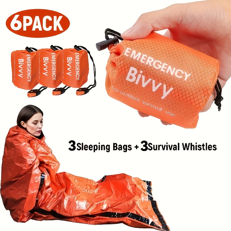 Temu – TEMU Emergency Sleeping Bag Set, Emergency Blanket, Outdoor Thermal Blanket, Survival , Lightweight Portable Camping Gear, Suitable For Hiking,