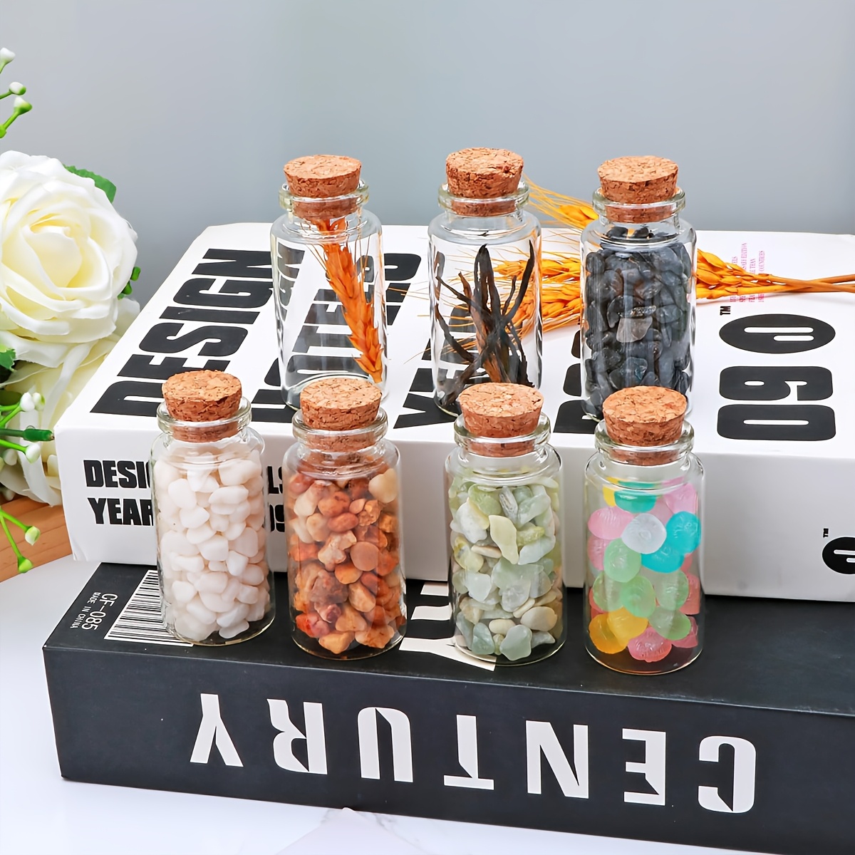 12-Pack Glass Mini Jars With Cork Lids – Craft Storage, Party Favors, Vials, 10ml Each