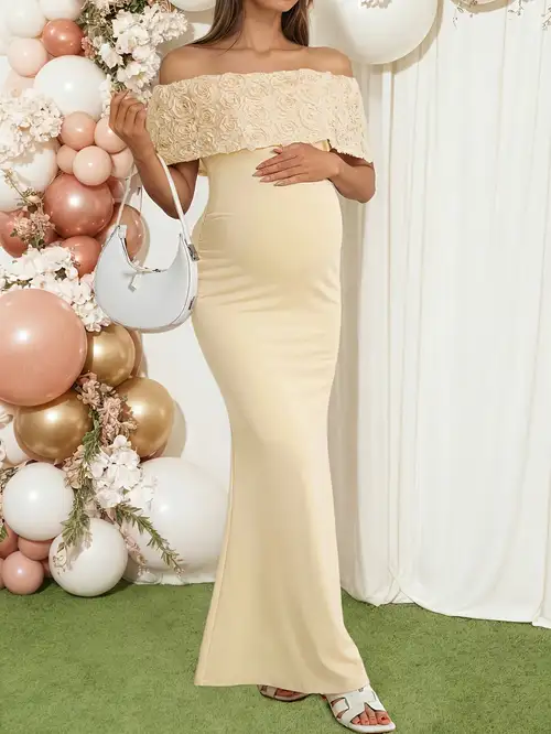 pregnancy party dresses Sequin Cape Sleeve Maternity Party Dress- Pink