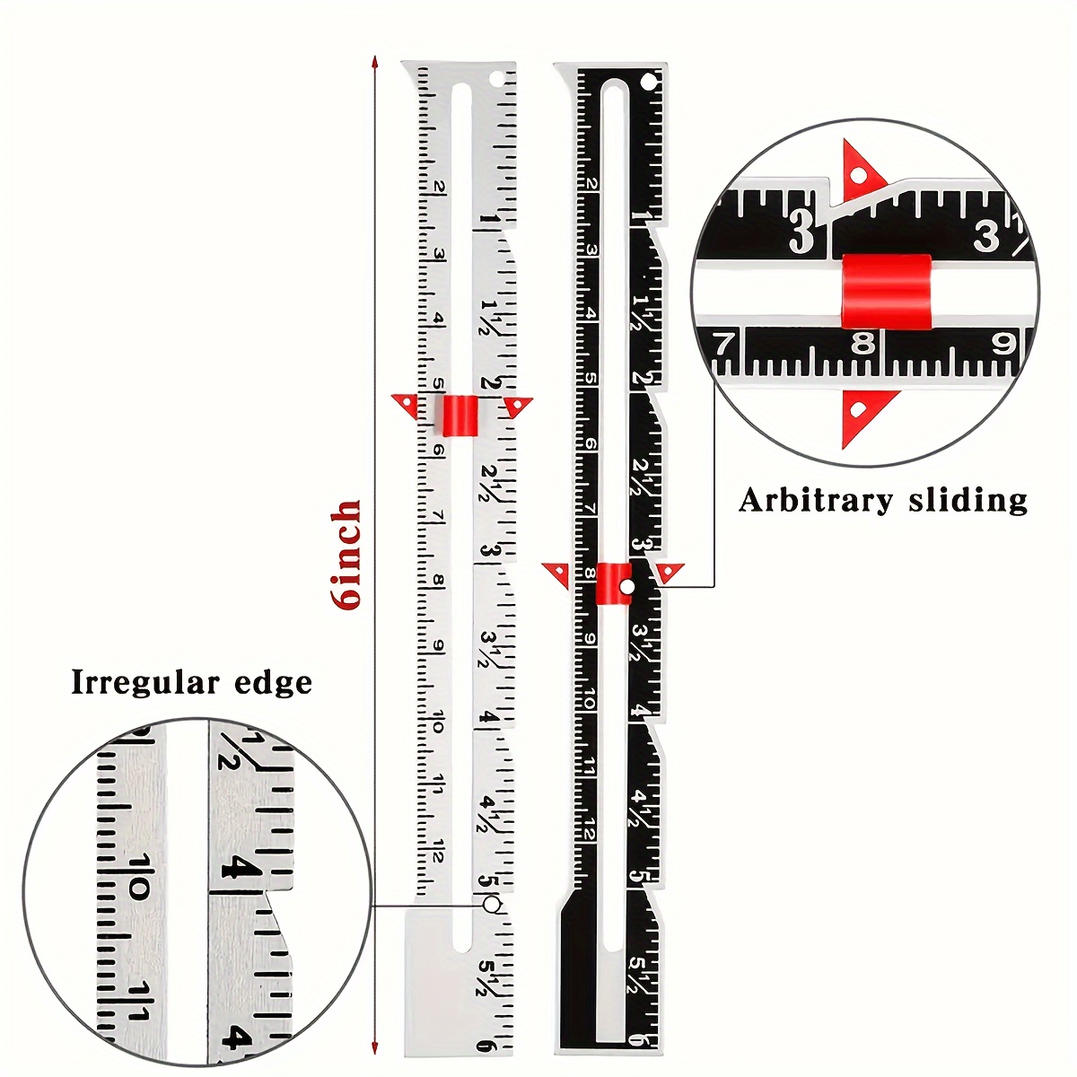 

1pc Metal Sliding Gauge Sewing Measuring Tool – Dual-sided Quilting & Sewing Ruler With Arbitrary Sliding Stop, Essential Sewing & Accessories