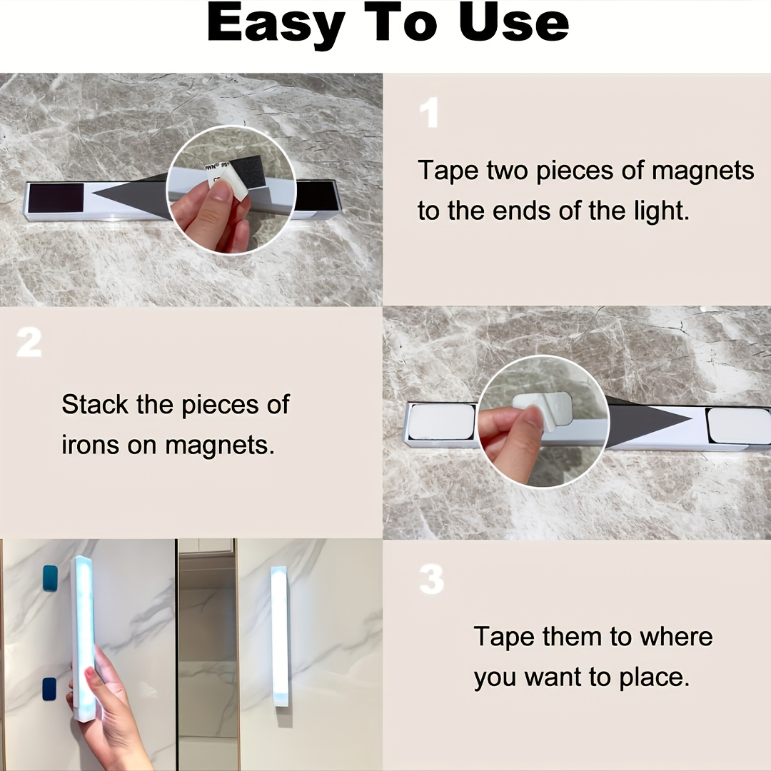 set of 6 extended edition led motion sensor lights dimmable cabinet lighting with wireless usb charging featuring 3 color temperatures ideal for kitchens stairs   tables closets bedside reading light under cabinet kitchen lighting Product details 6