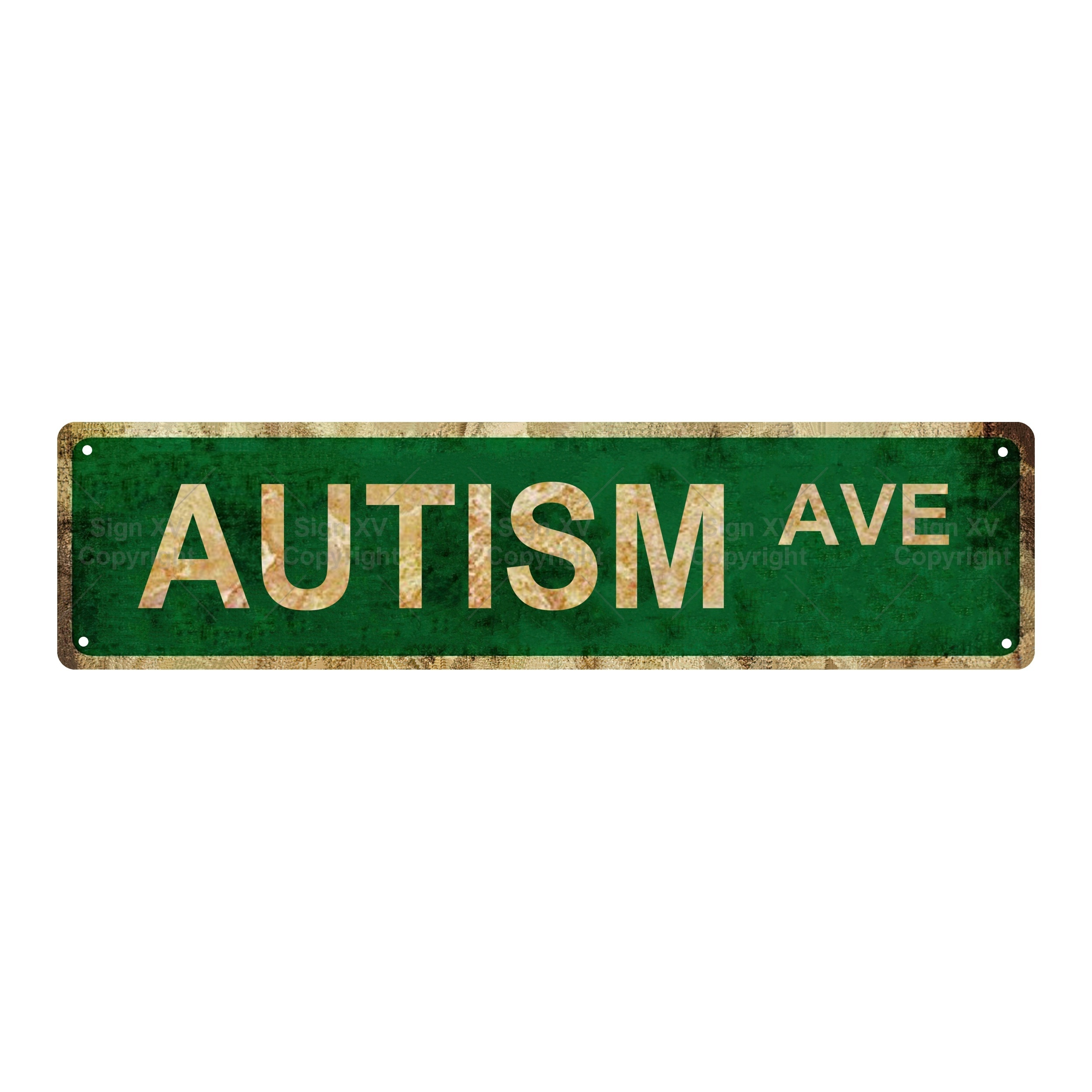 

autism Ave" Non-embossed Novelty Street Sign: Home Decor, Room Decor, Wall Decor, Bathroom Decor, Bar Decor, Cafe Decor, Garage Decor