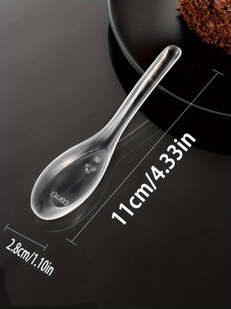 60 120 упаковок прозрачных пластиковых ложек, ложек для десертов с утолщением, одноразовая посуда для еды на вынос, обслуживание кухни, ресторан, материал хлоропрен, для Рождества, Хэллоуина, Пасхи, Хануки, Дня благодарения, детали 6