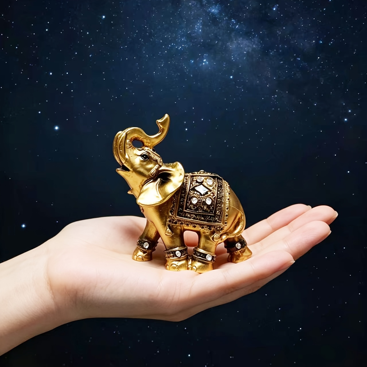 TEMU 1pc Wealth Elephant Sculpture Craft, Suitable For Home And Office Decoration, Living Room Dining Tabletop Decor New Year Home Decor