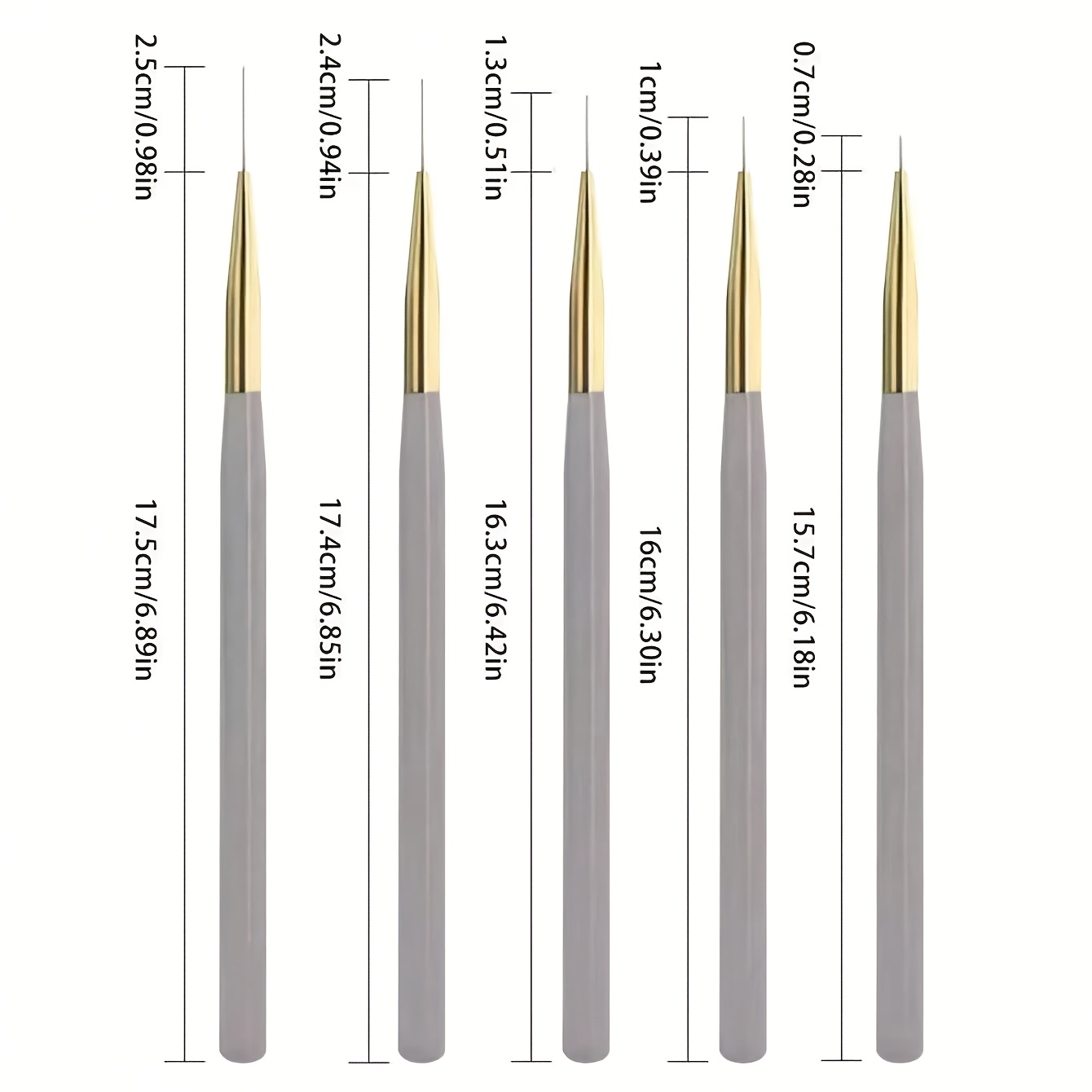 TEMU Delicate Stretching Nail Art Pen Set: Gray Acrylic Rod Stretching Nail Art Pen, Floral Nail Art Pen, Extended Grid Pen, Stretching Nail Art Pen,
