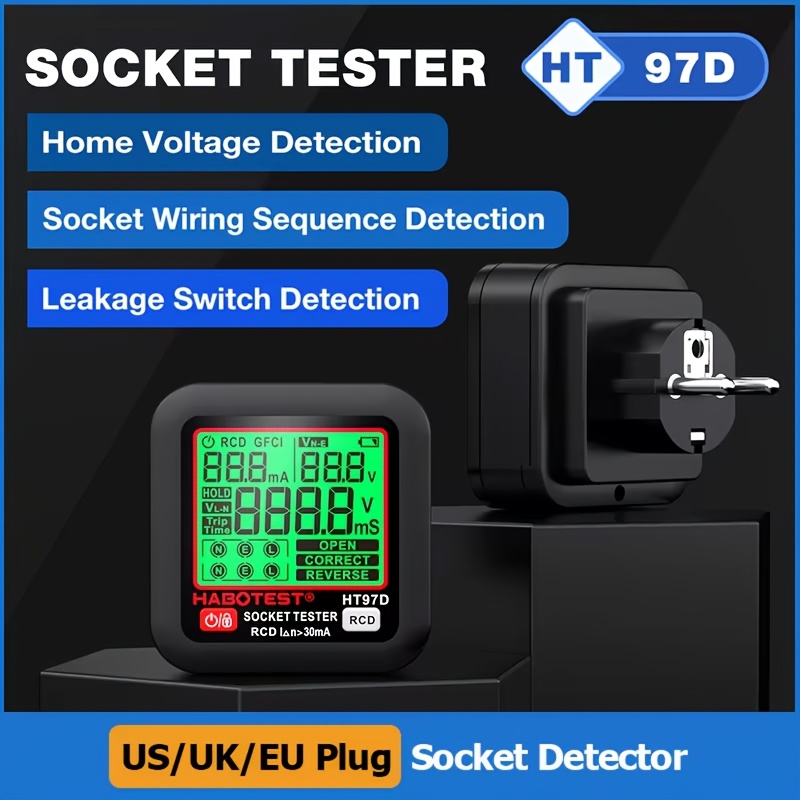 Testeur De Prise Électrique Intelligent Irfora HT97D - Détection Tension, Fuites Et Câblage - Pour Prises UE