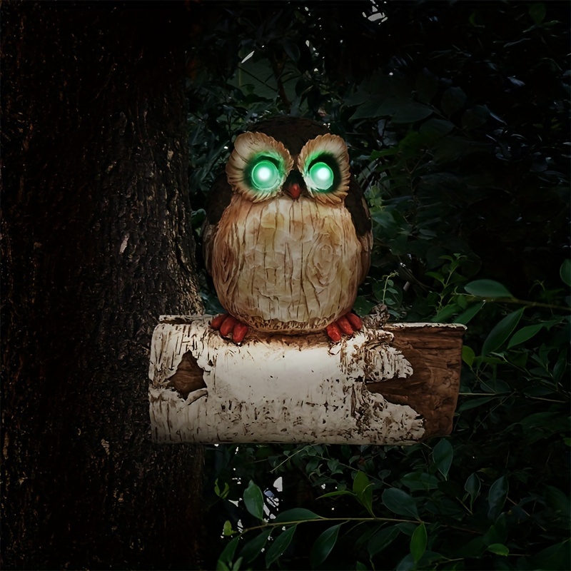 

Owl Outdoor Statue, Glowing Eyes Owl Scare Birds, Fake Owl Statue Decoy, Owl For Outdoor Garden Patio