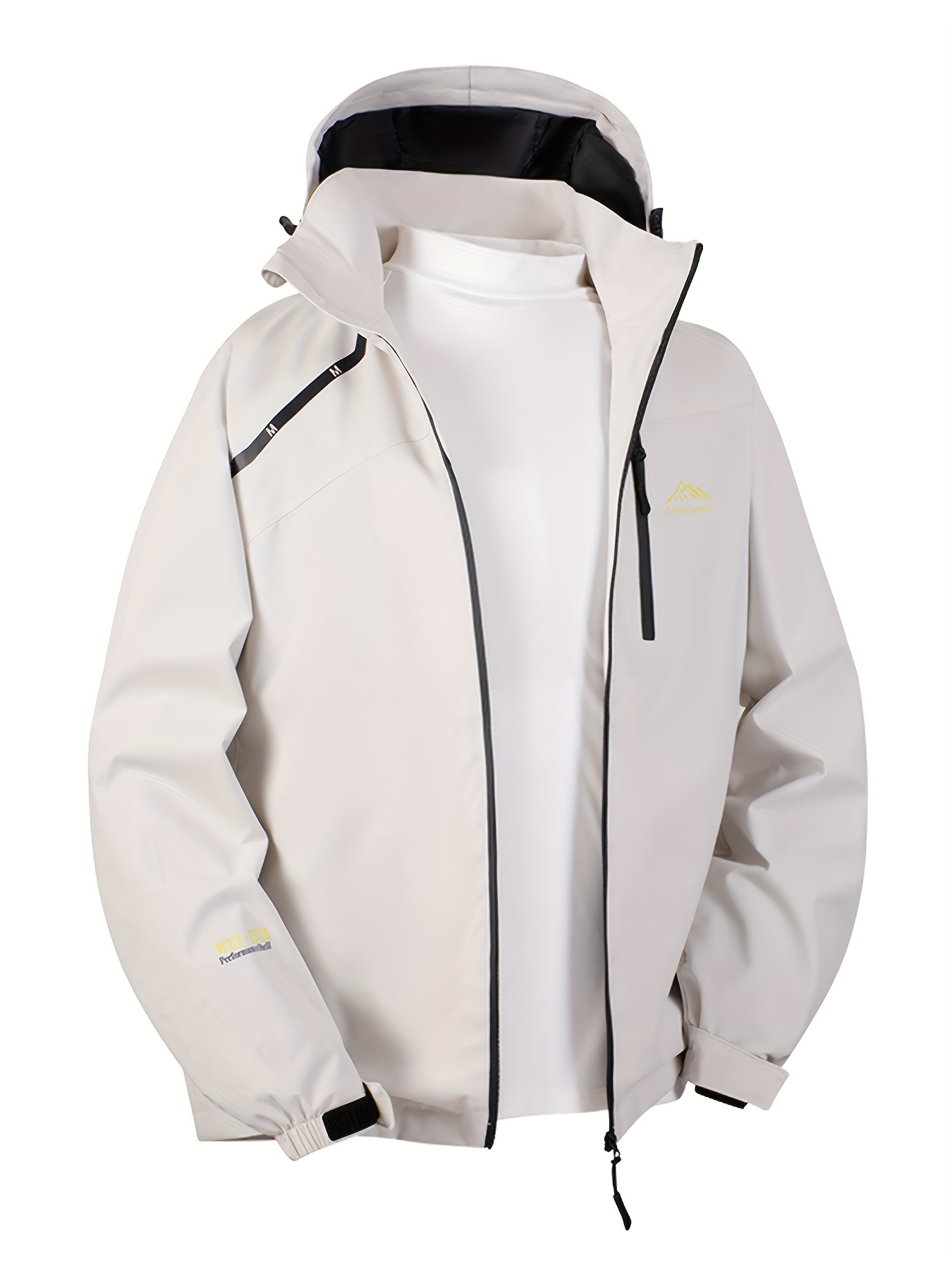 chaqueta impermeable mujer capucha desmontable logo montaña Temu