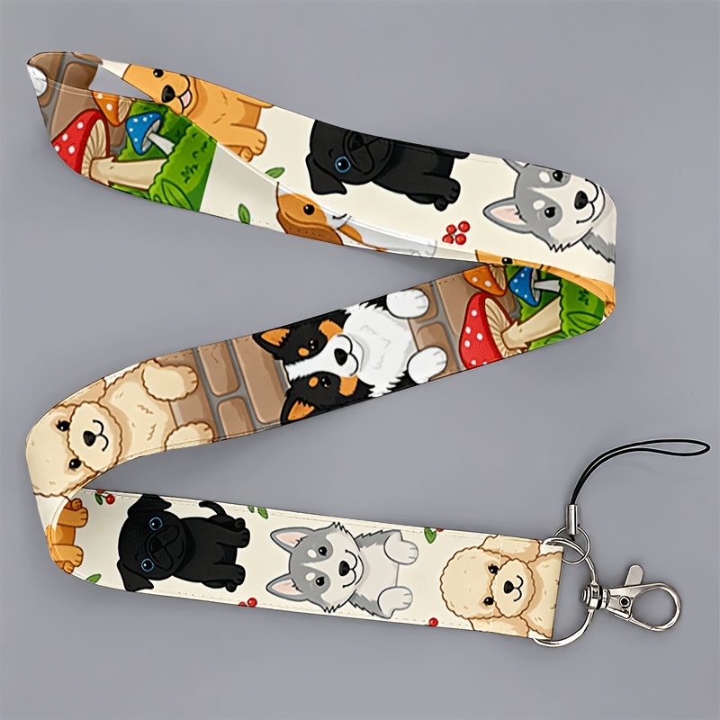TEMU 2d Suitable For Men And Or School, Cute Cartoon Dog Print Lanyard Universal For Phones And Id Cards Ideal For Pet Lovers