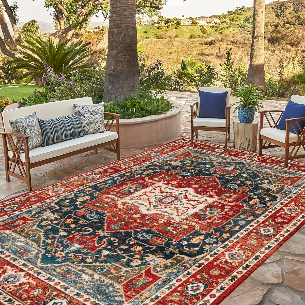 

Red - Rug - , , Washable, , And For , , And Entryway Decor