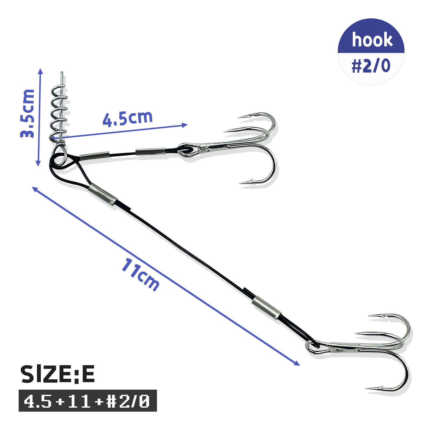 Double-hook/triple-hook Fishing Rig, Sharp Triple Hooks, High-carbon Steel Construction, Wire Bait, Heavy-duty Screw Attachment, Suitable For Freshwater/saltwater Fishing, Durable , Hook Design