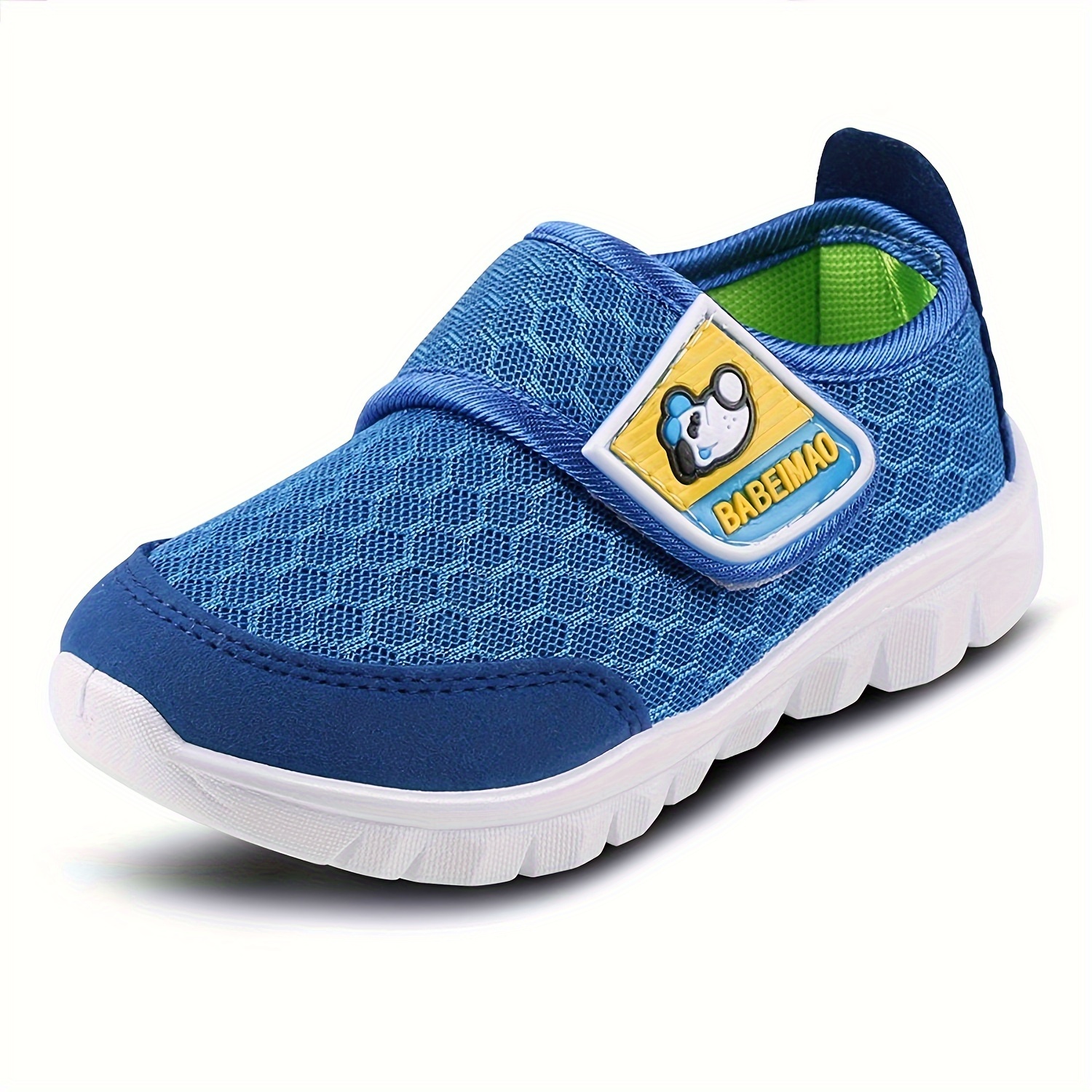 unisex kids toddlers woven knit breathable running shoes with hook loop fastener comfy non slip durable sneakers for boys girls outdoor activities 4