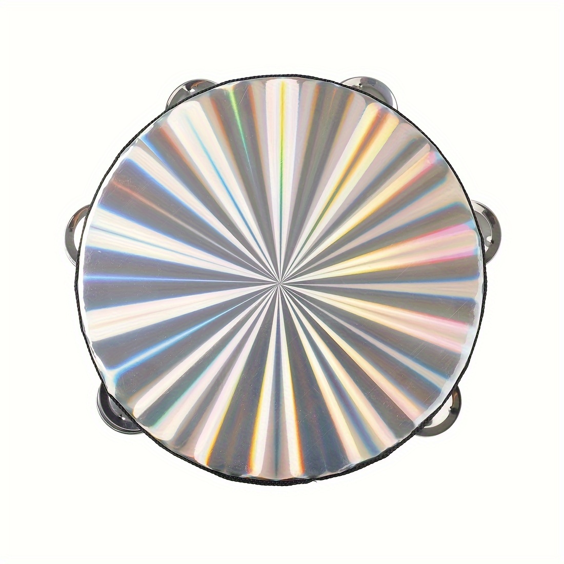 

-inch Reflective Hand Drum With Dual Of Bells - Adult Learning, Ktv, Parties & Gaming - Ideal Christmas, & Birthday Gift