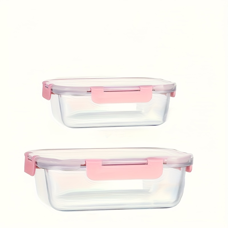TEMU 2pcs Food Storage Containers, Leak-proof Glass Jars For Fruits And Lunchboxes, Microwave And Refrigerator Safe