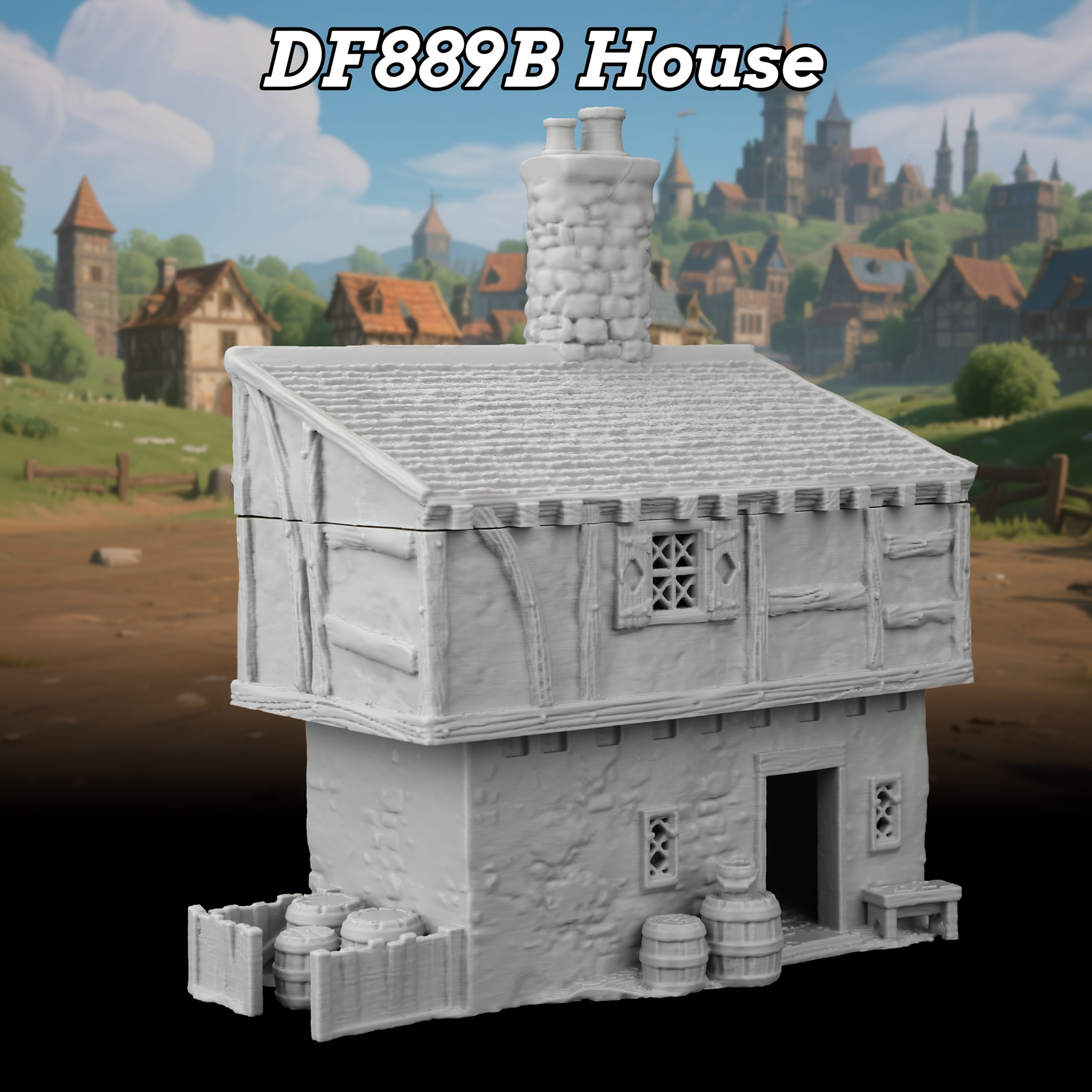 Medieval RPG Terrain, Miniature Shop House Diorama Kit