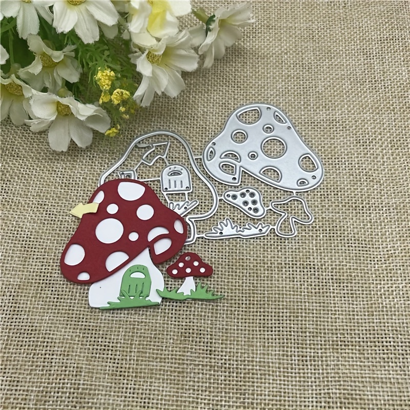 

1pc 3d Mushroom House Frame Metal Cutting Mold Template Diy Decoration Embossing Handmade Template