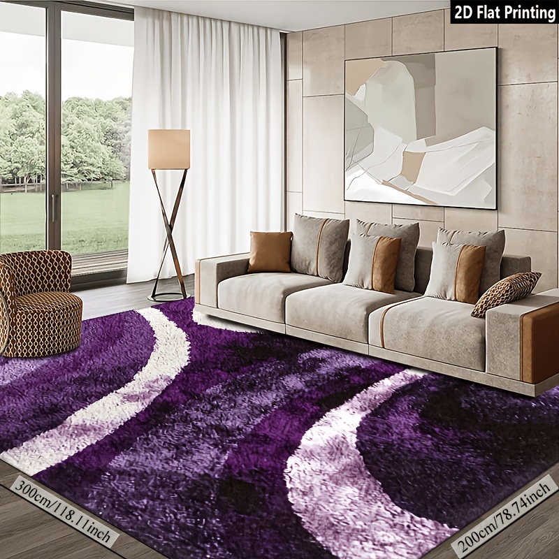 TEMU [ 850g/mÂ² Velvet] Machine Washable Modern Geometric Area Rug - 100% Polyester Plush Soft Large Rectangular Mat, Suitable For Living Room,