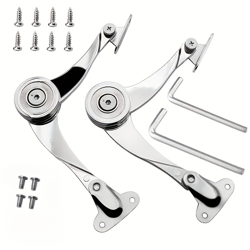 Image of 2pcs Stop At , Stop At , Cabinet Door Support Rod, Steel Ball Positioning, Knife-shaped , Cabinet Upper Flip Door, Liquid Hardware