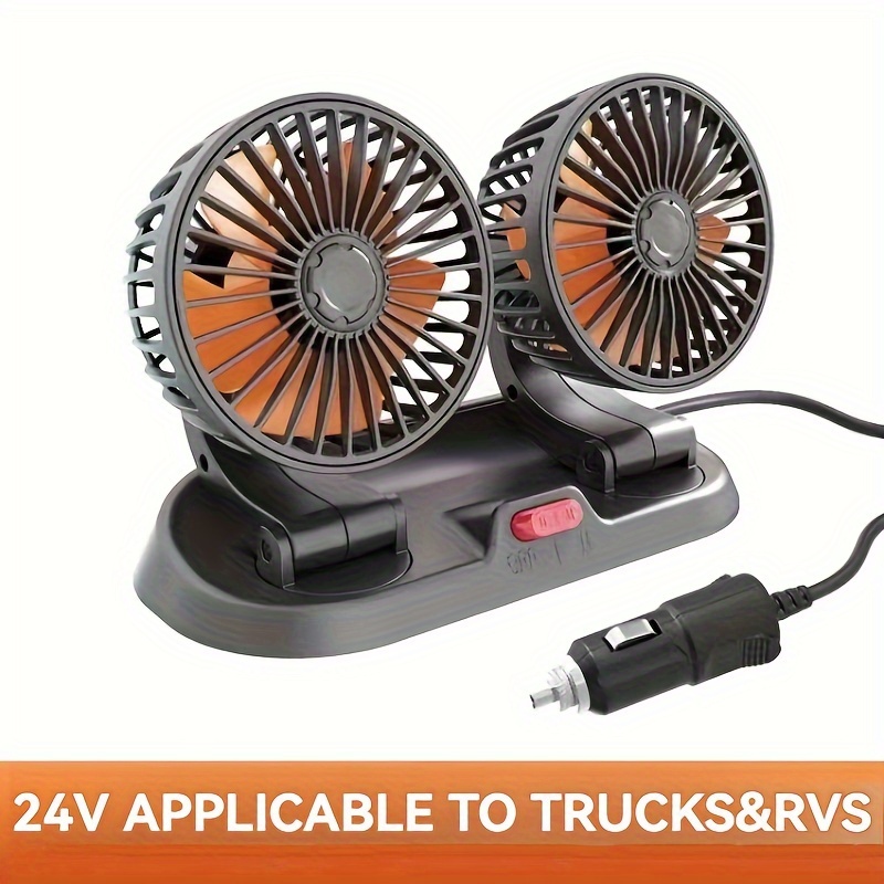 versatile dual head car fan with 360 rotation usb cigarette lighter powered ideal for cars trucks desk use   for vehicle details 7