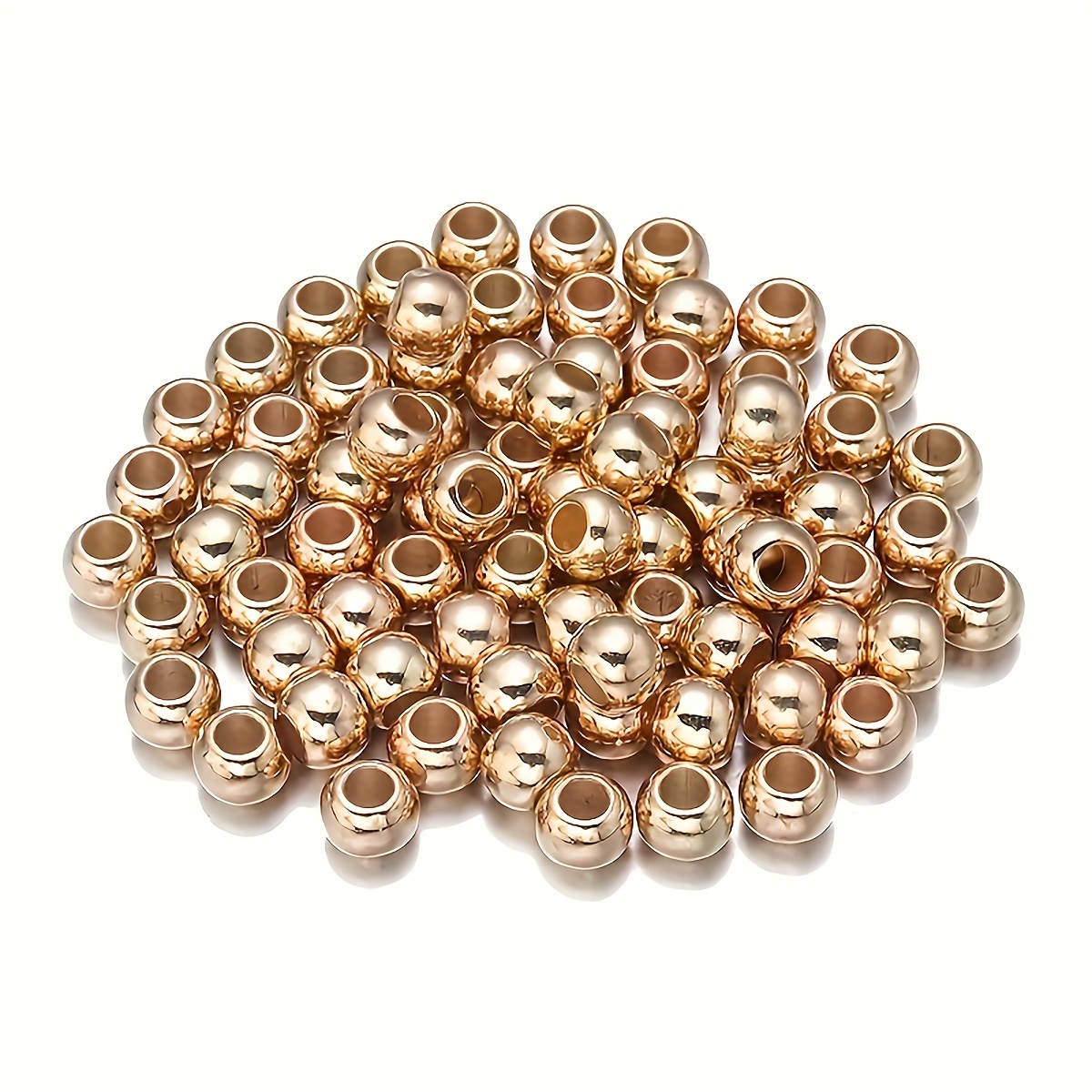 TEMU Perles rondes acryliques à grand trou de 6 mm, 300 pièces, pour la fabrication de bijoux, décorations et artisanat