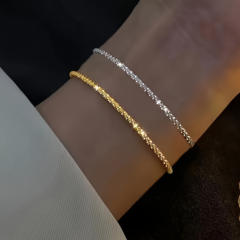 

Elegant Chic Sparkling Bracelet For Women, Universal Fashion, Cute Style, Glittering Wrist Jewelry