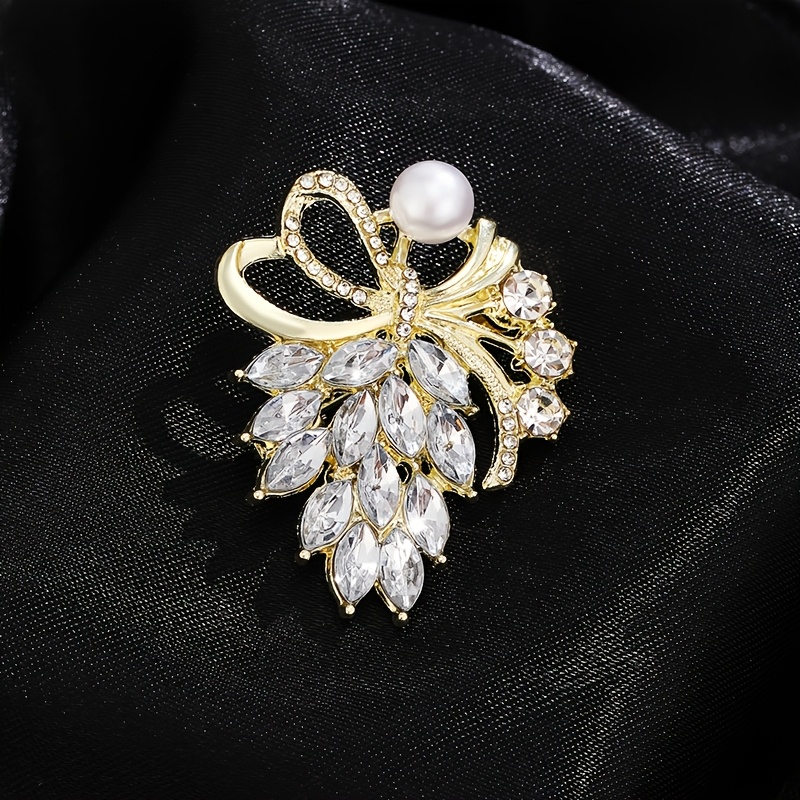 New Rhinestone Accessory Ribbon Eye Temperament Brooch Corsage Elegant All-match Coat Pin