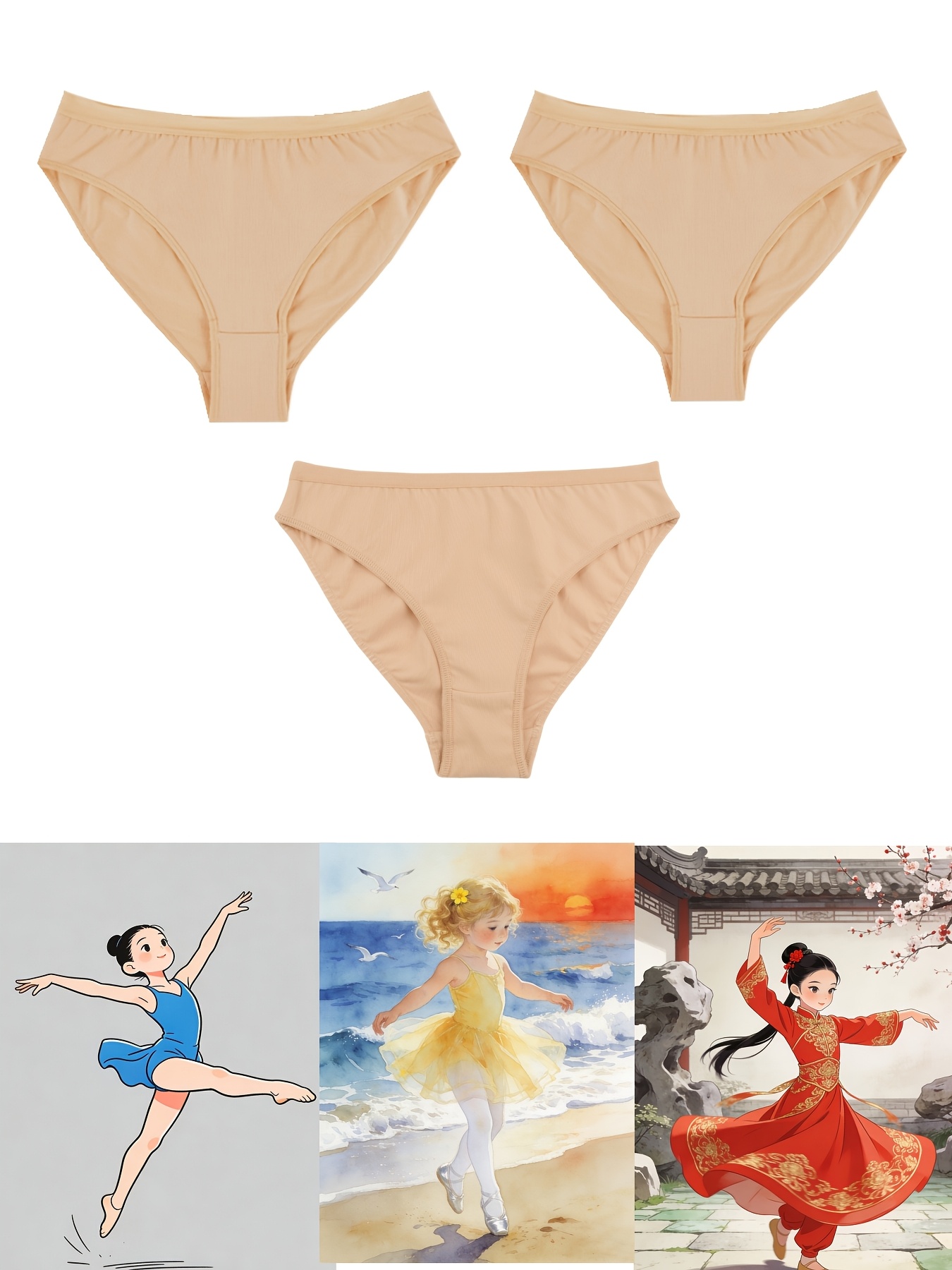 Confezione 3 Mutandine A Body Ginnastica E - Italy