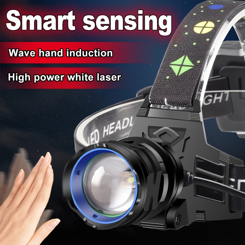 

1pc Led Rechargeable Headlight With 5 Modes Usb Rechargeable Headlight 110 ° Adjustable Headlight Led Rechargeable, Ideal For Outdoor Camping, Running, Cycling, And Mountaineering