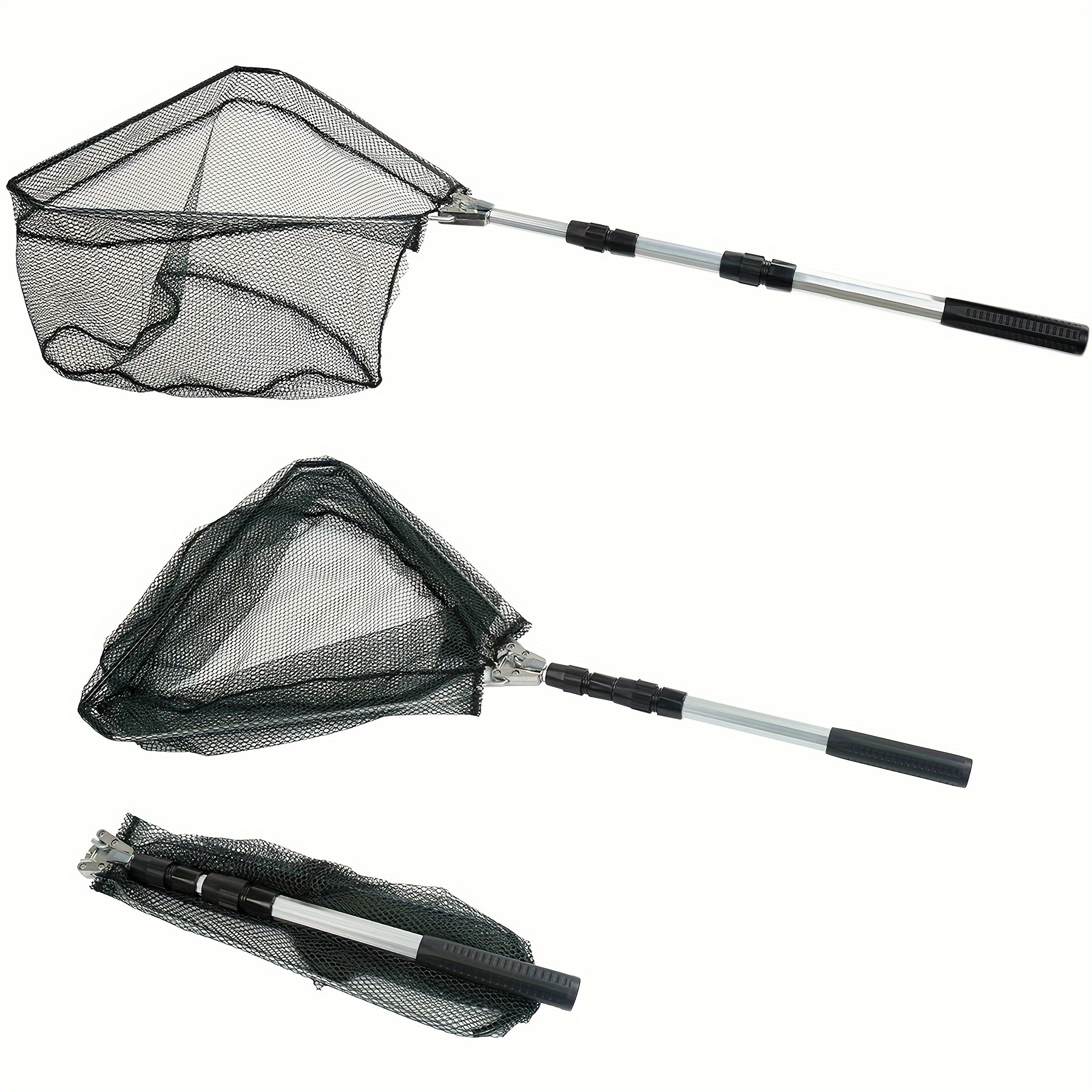 TEMU Fishing Net With Telescoping Pole Handle, Fishing Net Freshwater For Men Women, To 40-63 Inches