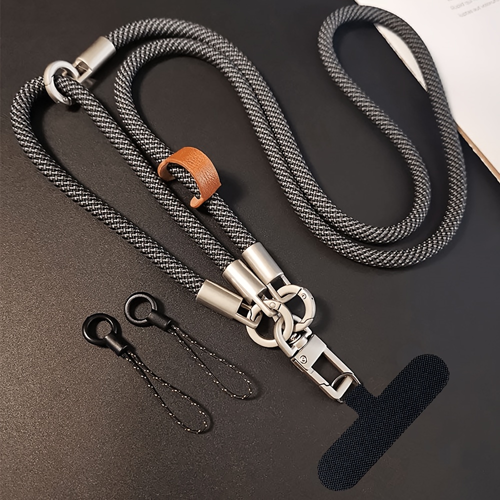 TEMU Cordon de téléphone bandoulière 3-en-1, réglable, long de 120 cm, dragonne pour téléphone portable, breloque de poignet