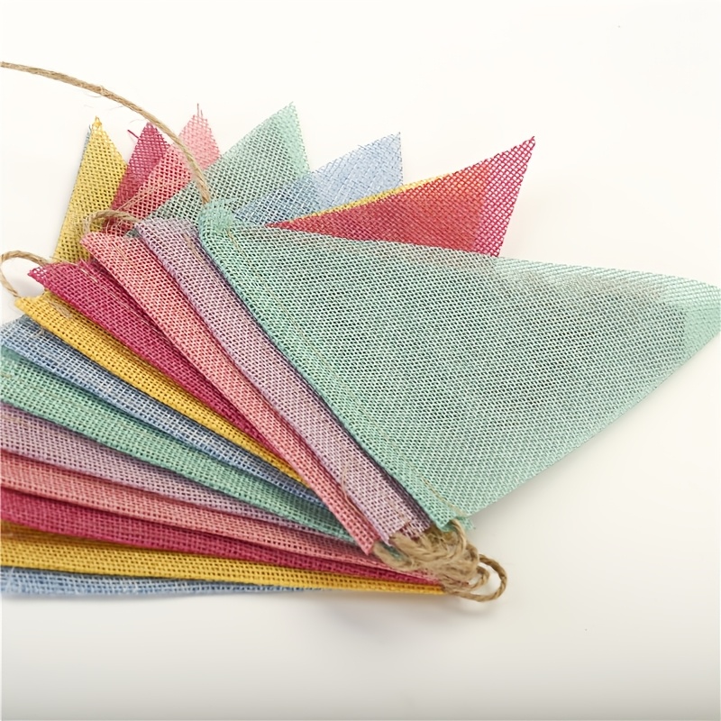 Colorful Jute Triangle Banners Measuring 157.48 Inches For Decorating Parties, Weddings, And Christmas Celebrations