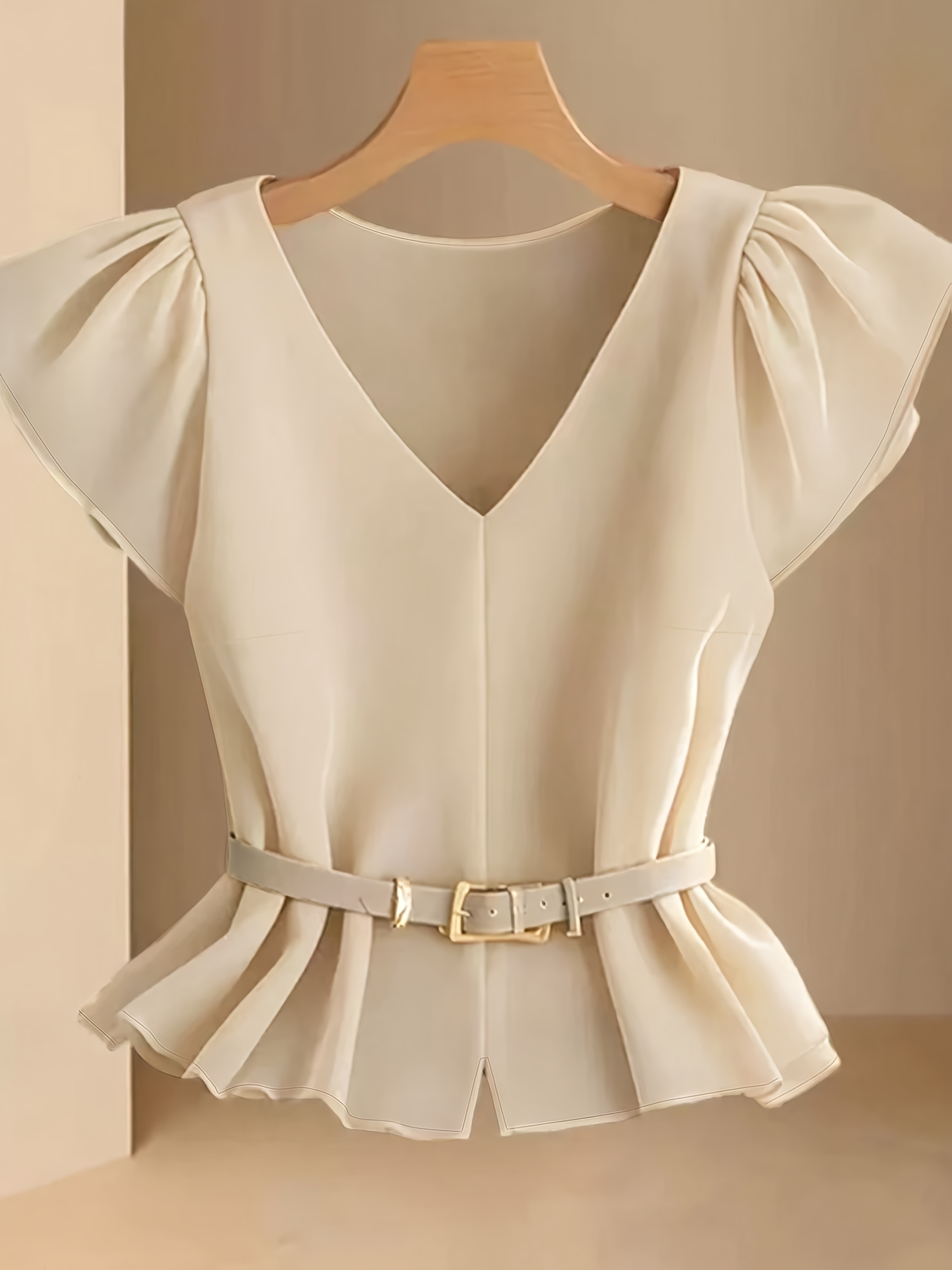 blusa mujer cuello abullonadas elegante holgada Temu Dominican