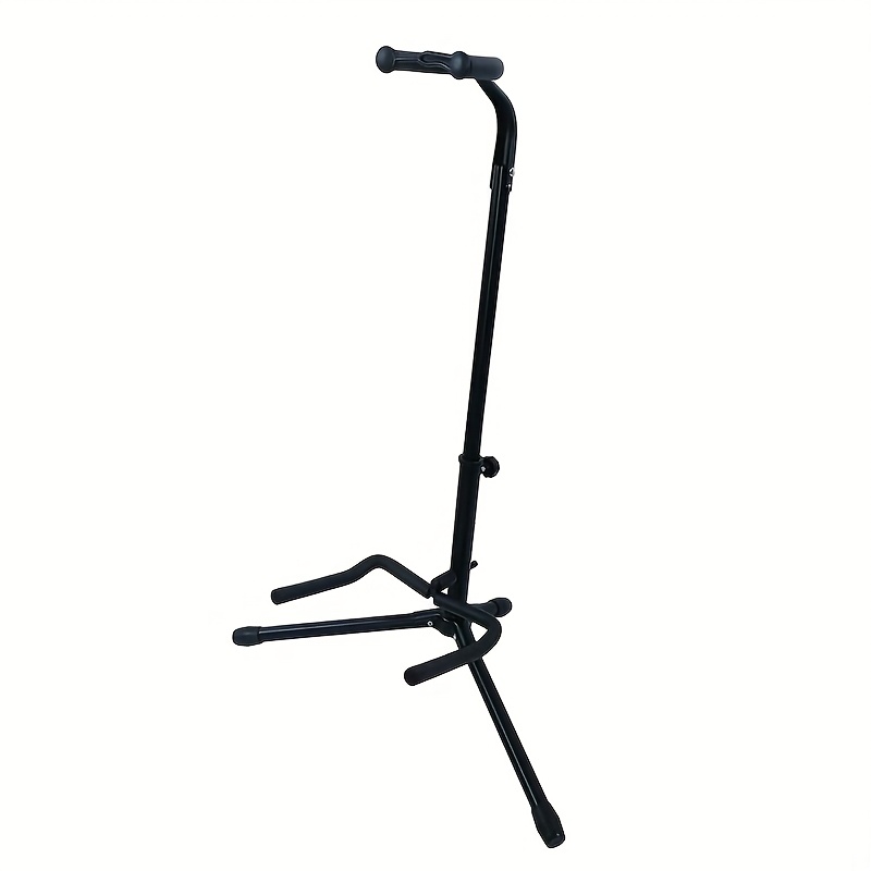 TEMU Folding Single Stand Guitar Stand, Neck Stand Steel Guitar Stand Set, With Easy Assembly Tripod, Cushioned To Protect Neck, And Rubber Soles,
