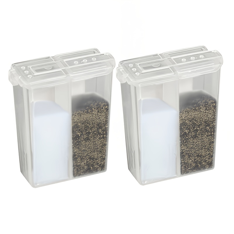TEMU 2pcs Set Of Mini Spice Bottles With 2pcs Compartments, Ideal For Camping Kitchen Use. Separated Spice Containers Are Perfect For Outdoor Cooking