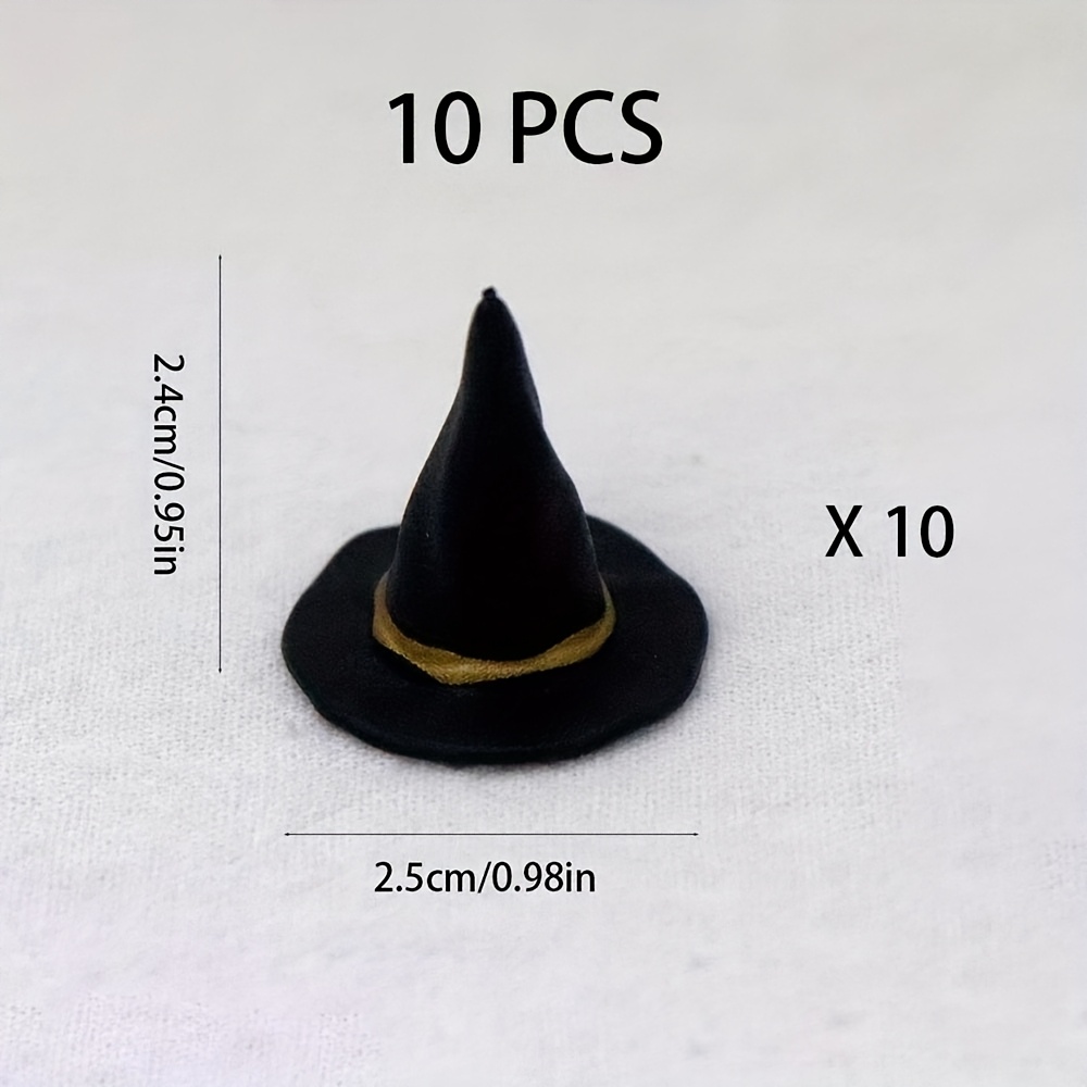 Image of 10pcs Mini Witch Hats, Party Supplies Set, Suitable For Halloween Party Home Decoration Handicrafts