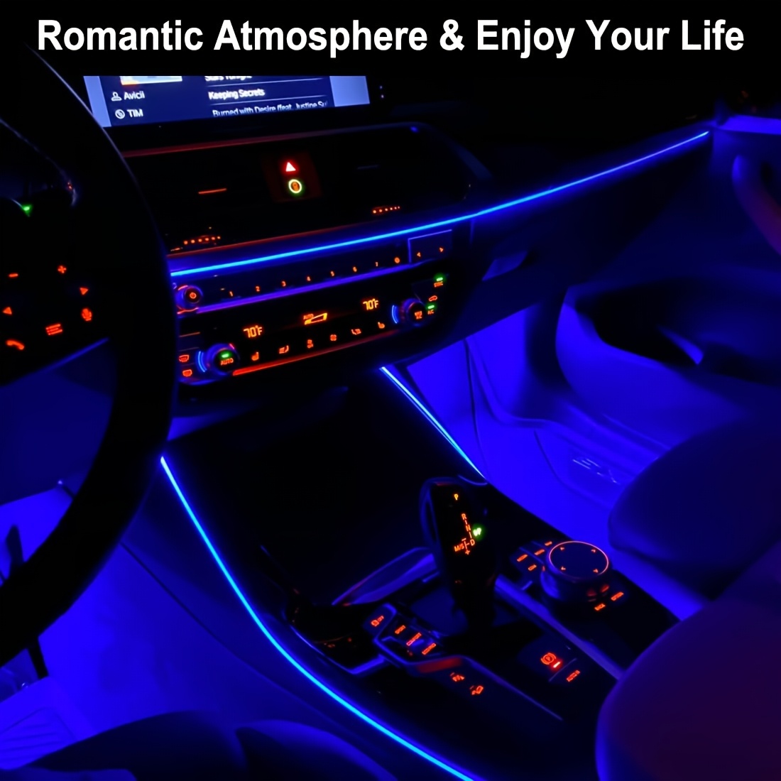 197inch/5m Car Environment El Wire LED USB Flexible Neon Interior Lights Assembly RGB Light for Automotive Decoration Lighting Accessories