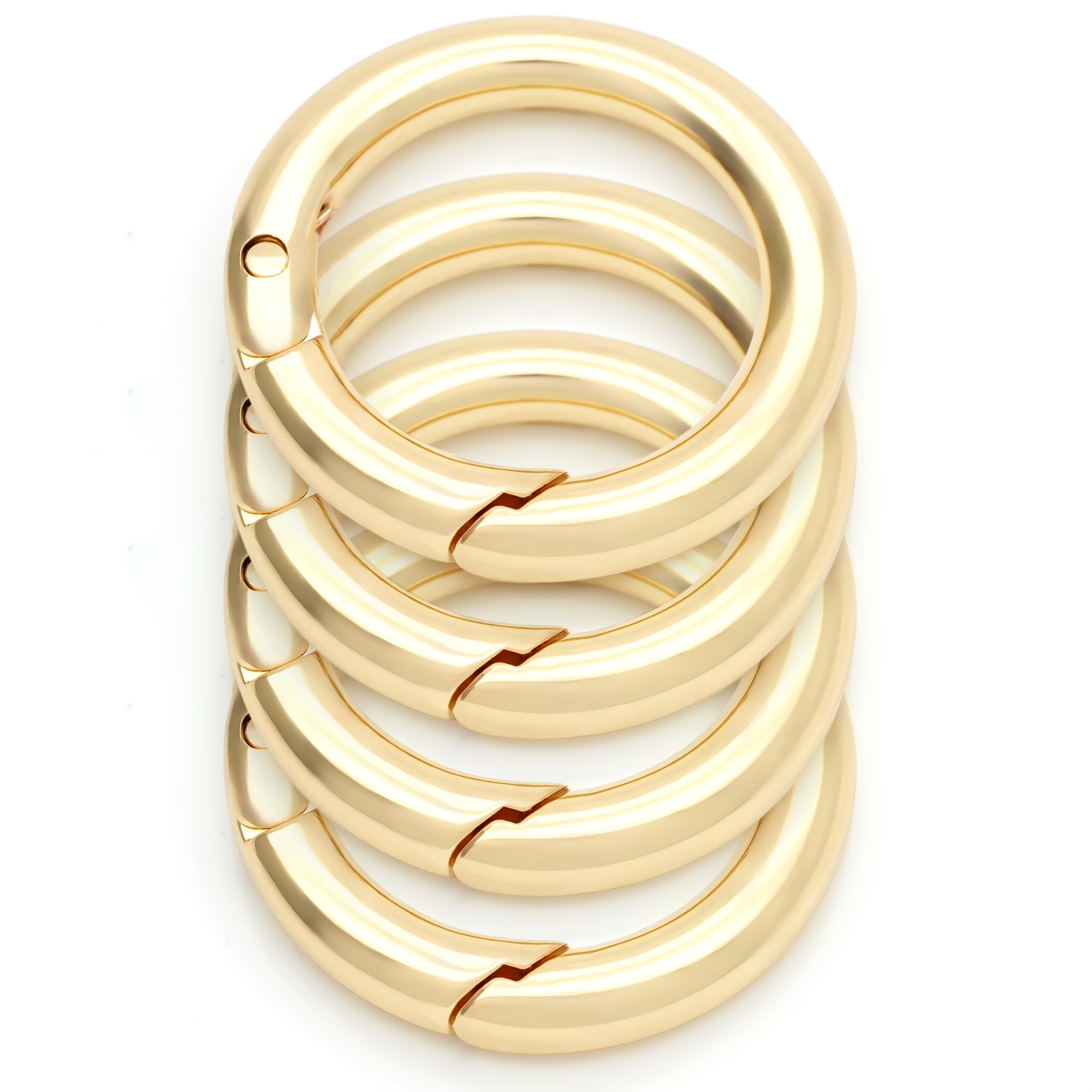 TEMU 36pcs, Circular Metal Spring Keychain, Spring Hook Clip, Spring Keychain Ring, Flat O-ring Suitable For Wallets, Suitable For Such As Luggage,
