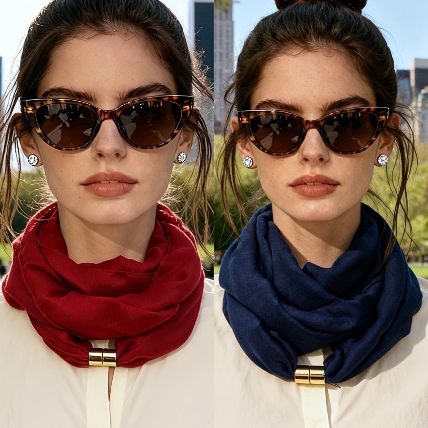 TEMU 2pcs Solid Color Scarf, Autumn/winter Warm Versatile Basic Women's Short Neck Warmer, -friendly Autumn/winter Windproof Women' Neck Accessory,