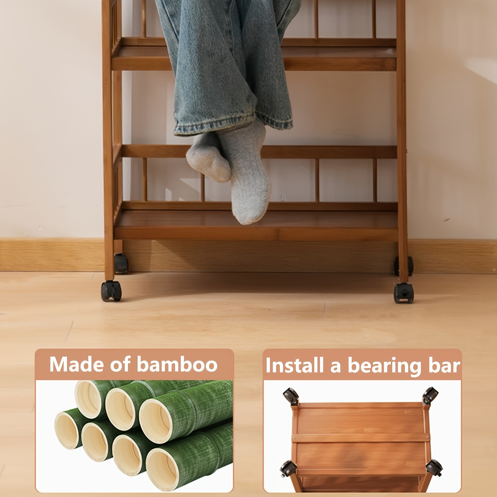 Scaffale Di Stoccaggio Pieghevole A 4 Livelli, Carrello Di Stoccaggio Con Ruote Bloccabili, Unità Di Ripiano In Metallo Robusta Per Cucina Sog | Leroy Merlin