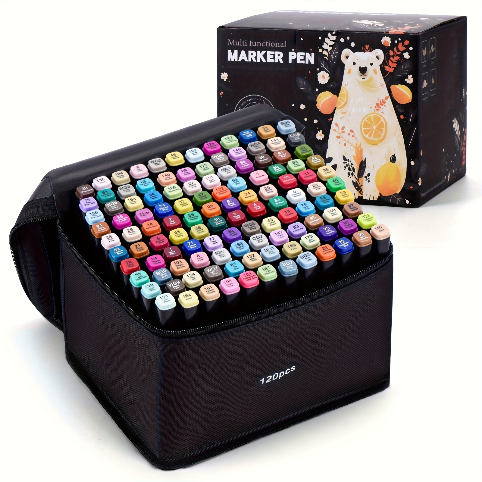 TEMU 120pcs Markers For Adult Coloring Books No Bleeding, Dual Tip Markers For School, Fineand Brush Tip Markers For Adults Coloring Books,