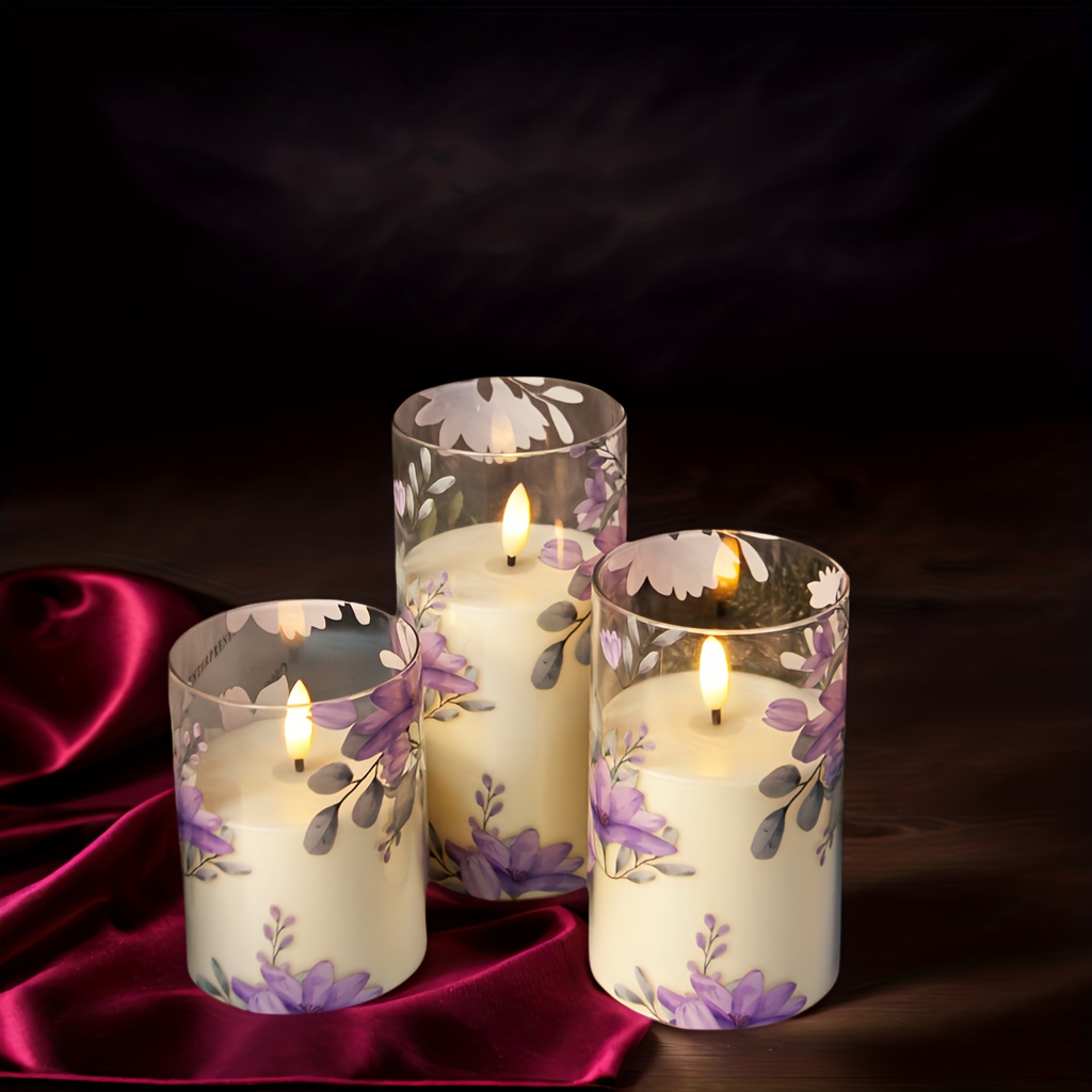 3-delige Set Rookloze LED Bloemkaarsen met Afstandsbediening & Timer (2/4/6/8 Uur)