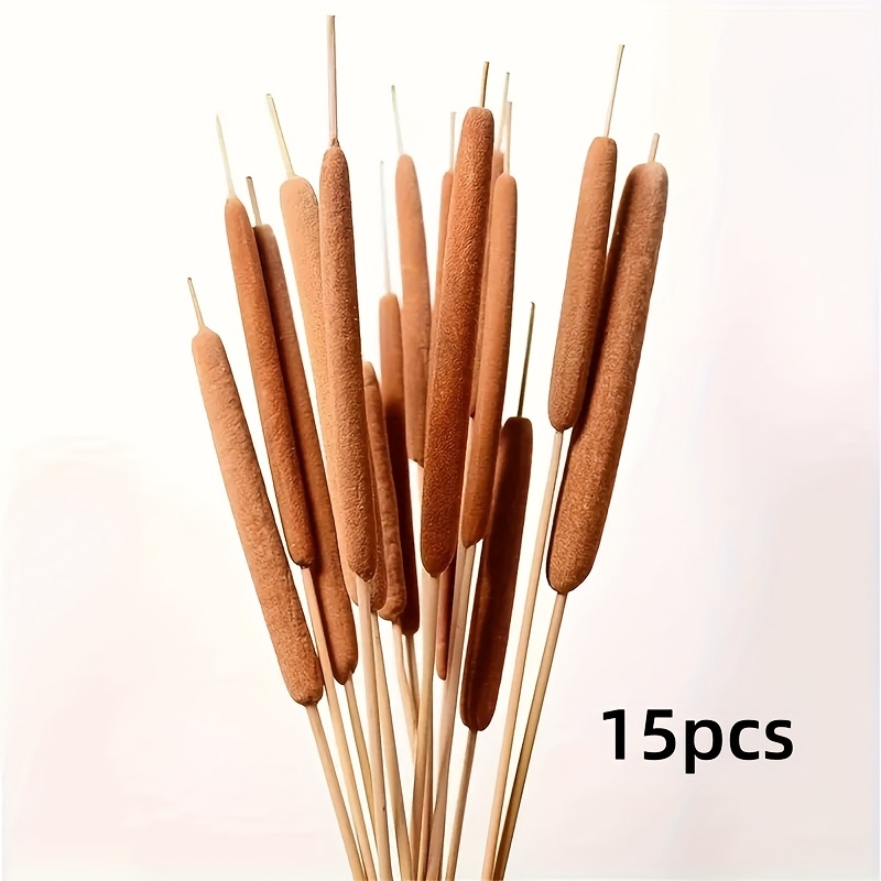TEMU 15pcs Giant Brown Artificial Celery-like Flowers - Realistic Stalks & Ends For Wedding, Home, Party Decor - Durable Decoration For Christmas,