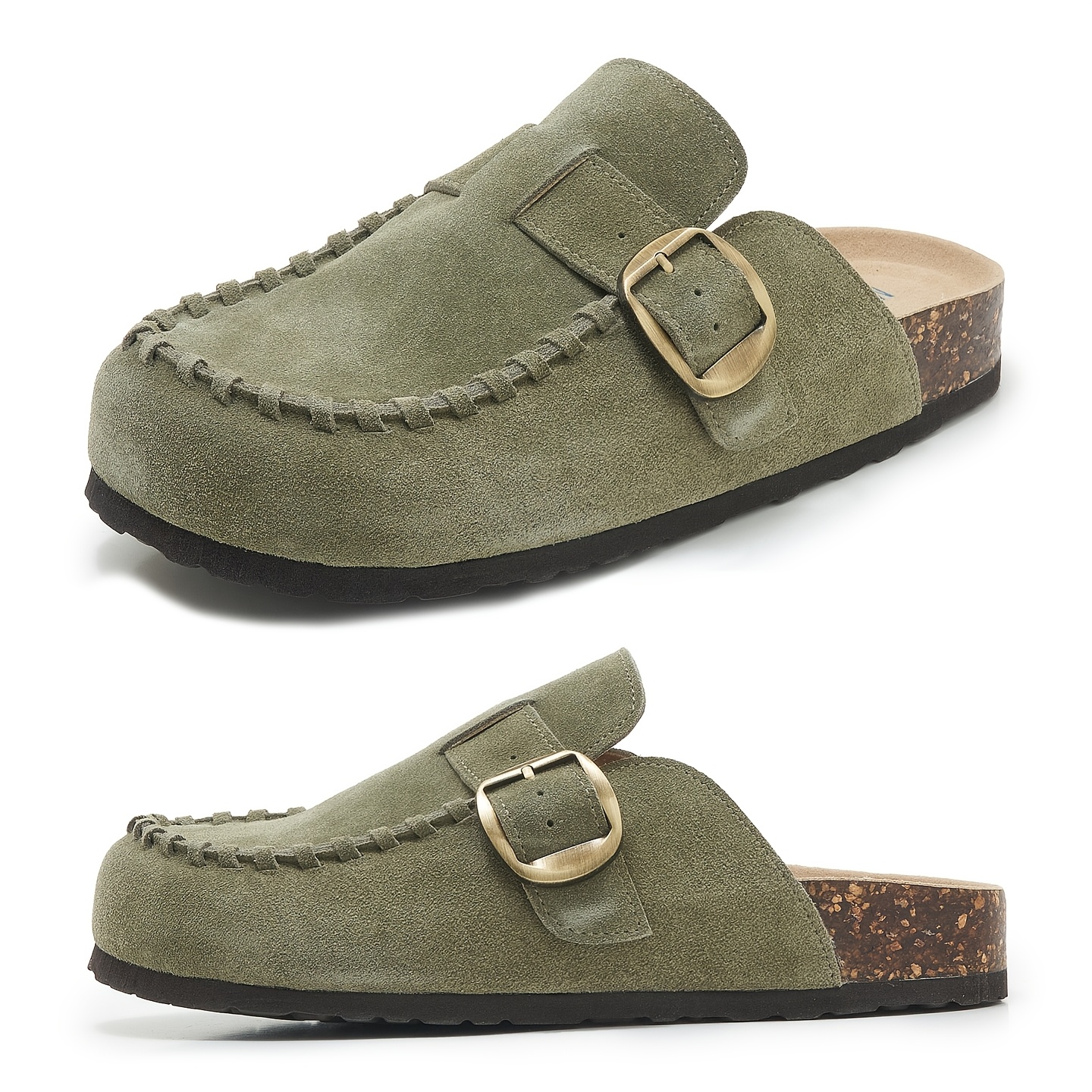 Image of Men's And Women's Full-wrap Wooden Bottom Cork Insole Comfortable Potato Shoes Non-slip Gardening Shoes, Women Shoes