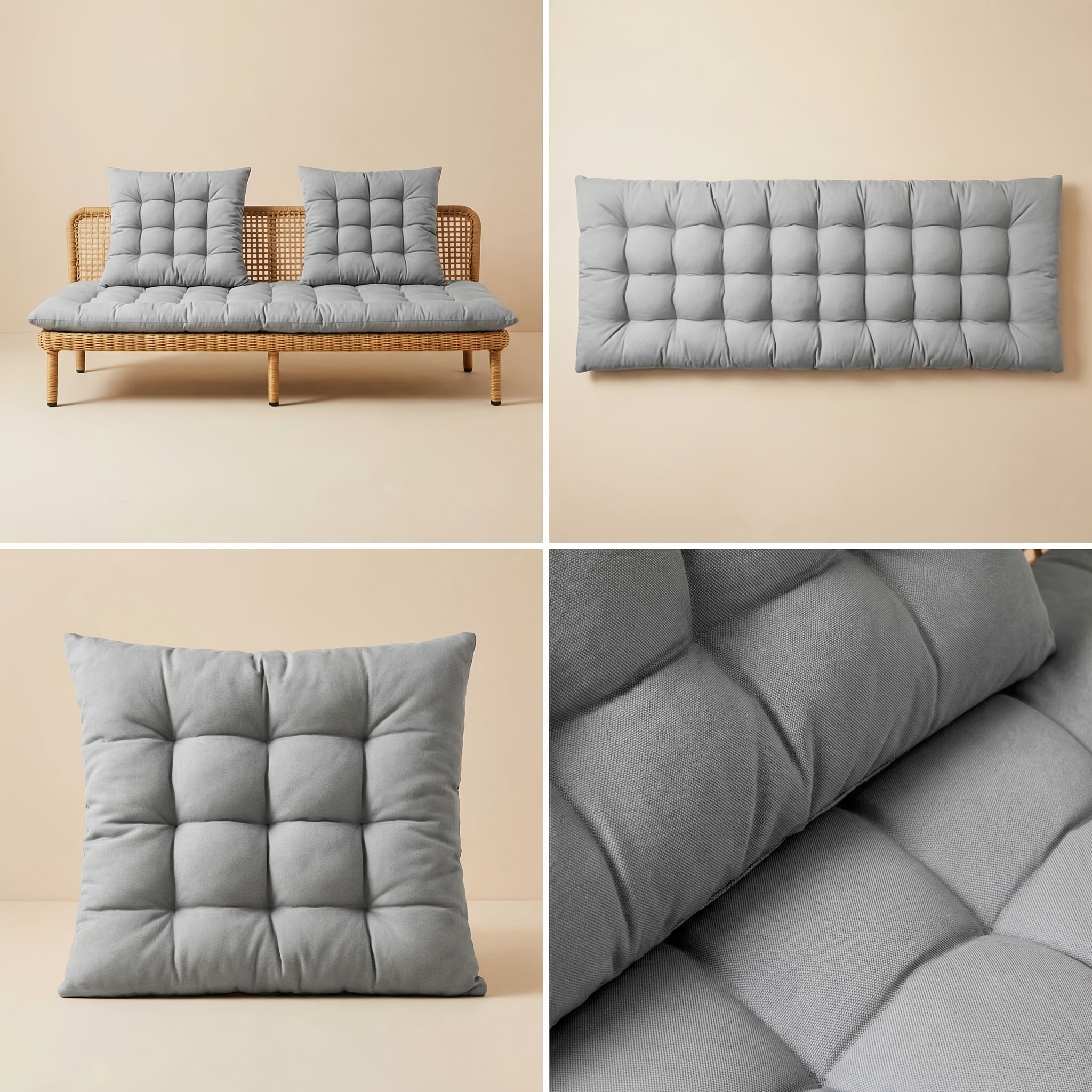 item picture courtyard outdoor quilted solid   set 1 long cushion 2 pillows durable anti wrinkle fabric quilted   non deformable breathable in   suitable for indoor and outdoor     courtyard furniture