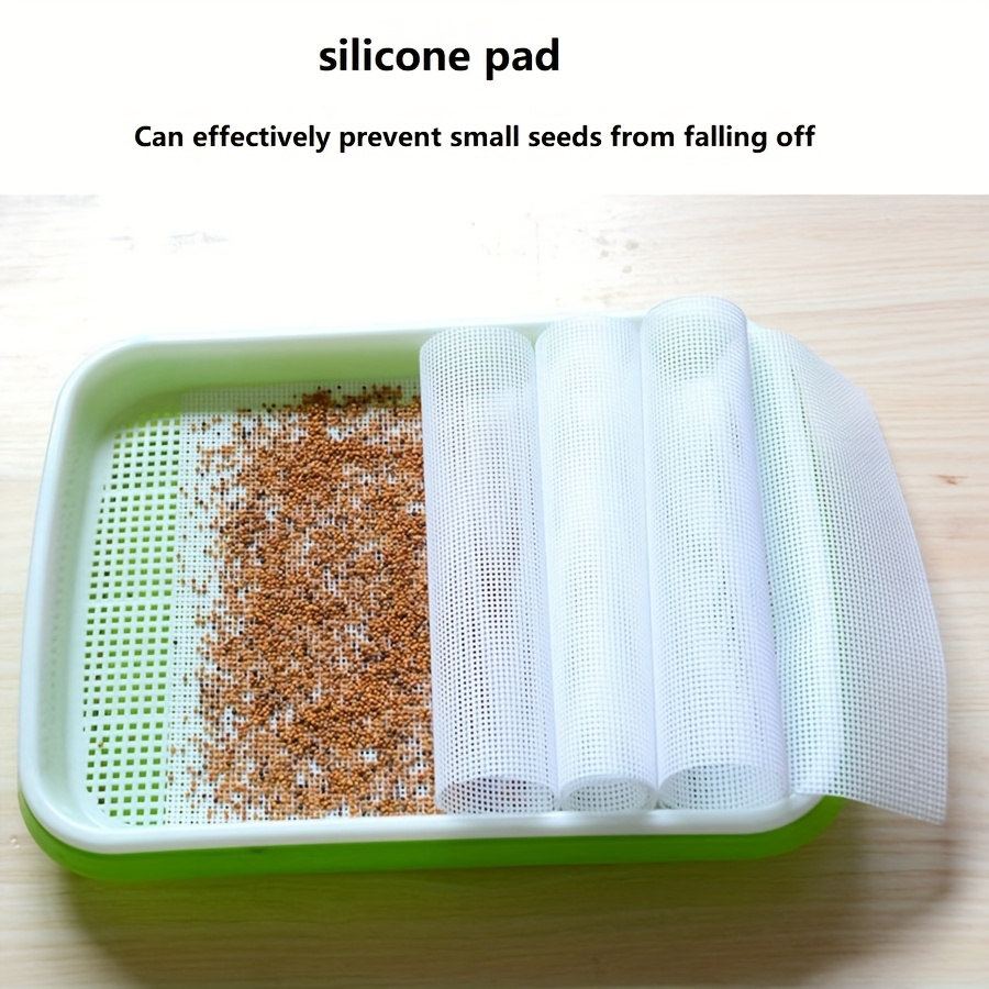 

1pc Silicone Seed Germination Mat, Seed Leak-proof Silicone Mat, Household Soil-free Hydroponic Seedling Pot Special Leak-proof Mat, Food Grade Silicone Mesh